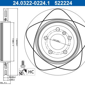 Disc frana ATE 24.0322-0224.1