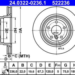 Disc frana ATE 24.0322-0236.1