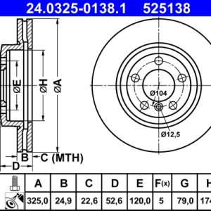 Disc frana ATE 24.0325-0138.1