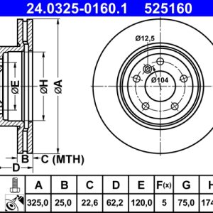 Disc frana ATE 24.0325-0160.1