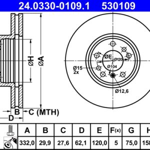 Disc frana ATE 24.0330-0109.1