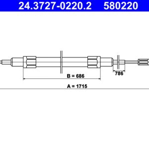 Cablu frana de parcare ATE 24.3727-0220.2