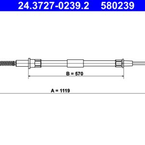 Cablu frana de parcare ATE 24.3727-0239.2