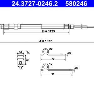 Cablu frana de parcare ATE 24.3727-0246.2