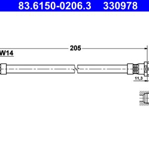 Furtun frana ATE 83.6150-0206.3