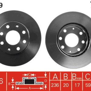 Disc frana -> CHEVROLET SPARK 1.0 SX benzina 63 cai -> TRW DF4439