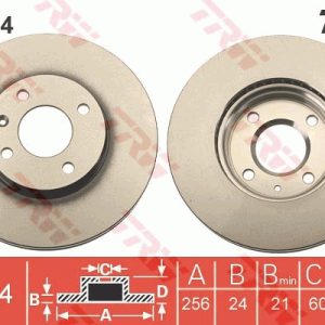 Disc frana -> CHEVROLET AVEO hatchback (T300) 1.2 benzina 69 cai -> TRW DF6254