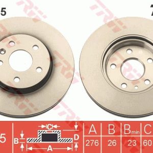 Disc frana -> CHEVROLET CRUZE hatchback (J305) 1.4 benzina 140 cai -> TRW DF7475