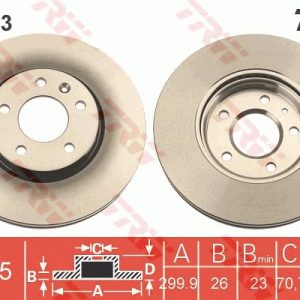 Disc frana -> CHEVROLET CRUZE hatchback (J305) 1.4 benzina 140 cai -> TRW DF7923
