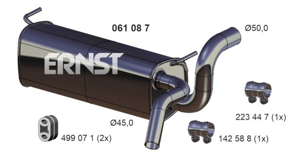Toba esapament finala -> CHEVROLET CRUZE hatchback (J305) 1.6 benzina 117 cai -> ERNST 061087