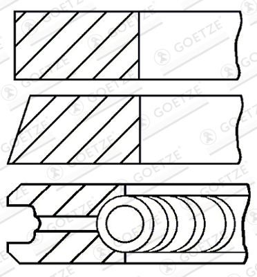 Set segmenti piston -> CHEVROLET AVEO hatchback (T300) 1.3 D diesel 75 cai -> GOETZE ENGINE 08-435700-00