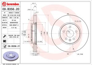 Disc frana -> CHEVROLET TRAX 1.6 benzina 116 cai -> BREMBO 09.B356.21