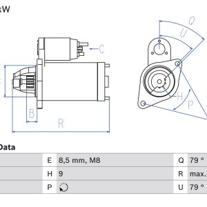 Electromotor -> CHEVROLET AVEO hatchback (T300) 1.3 D diesel 75 cai -> BOSCH 0 986 021 240