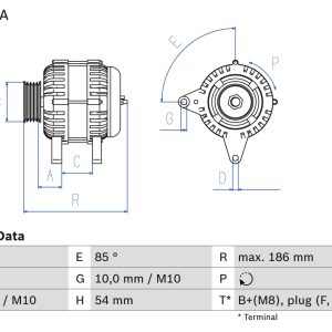 Alternator -> CHEVROLET CRUZE (J300) 1.8 benzina 140 cai -> BOSCH 0 986 083 420