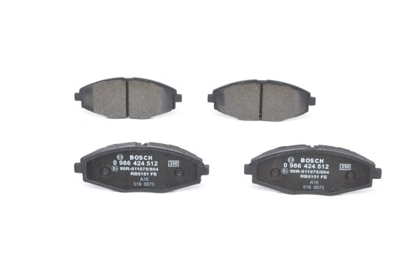 Placute frana -> CHEVROLET SPARK Caseta/ Hatchback (M200, M250) 0.8 benzina 52 cai -> BOSCH 0 986 424 512