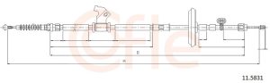 Cablu frana de parcare -> CHEVROLET CRUZE Station Wagon (J308) 1.4 benzina 140 cai -> COFLE 11.5831
