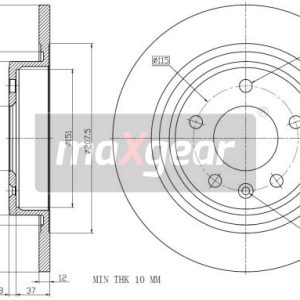 Disc frana -> CHEVROLET CRUZE hatchback (J305) 1.4 benzina 140 cai -> MAXGEAR 19-2331MAX