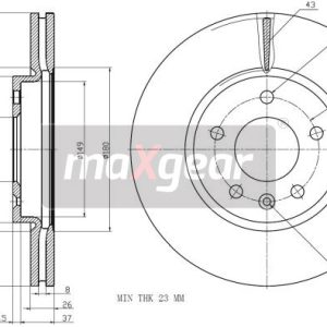 Disc frana -> CHEVROLET CRUZE hatchback (J305) 1.4 benzina 140 cai -> MAXGEAR 19-2332