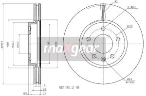 Disc frana -> CHEVROLET CRUZE (J300) 1.4 benzina 101 cai -> MAXGEAR 19-2332