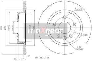 Disc frana -> CHEVROLET CRUZE hatchback (J305) 1.4 benzina 140 cai -> MAXGEAR 19-2333