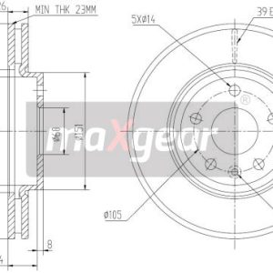 Disc frana -> CHEVROLET CRUZE hatchback (J305) 1.4 benzina 140 cai -> MAXGEAR 19-2334