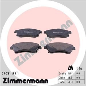 Placute frana -> CHEVROLET CRUZE Station Wagon (J308) 1.4 benzina 140 cai -> ZIMMERMANN 25031.185.1