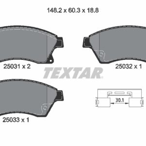 Placute frana -> CHEVROLET CRUZE Station Wagon (J308) 1.4 benzina 140 cai -> TEXTAR 2503101