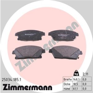 Placute frana -> CHEVROLET TRAX 1.4 benzina 140 cai -> ZIMMERMANN 25034.185.1