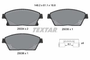 Placute frana -> CHEVROLET CRUZE hatchback (J305) 1.4 benzina 140 cai -> TEXTAR 2503401