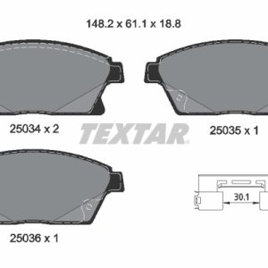 Placute frana -> CHEVROLET CRUZE Station Wagon (J308) 1.4 benzina 140 cai -> TEXTAR 2503401