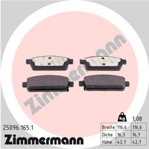 Placute frana -> CHEVROLET TRAX 1.4 benzina 140 cai -> ZIMMERMANN 25096.165.1