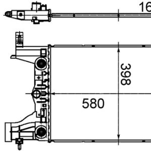 Radiator racire motor -> CHEVROLET CRUZE (J300) 1.6 benzina 109 cai -> MAHLE ORIGINAL CR 2122 000S