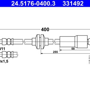 Furtun frana -> CHEVROLET CRUZE hatchback (J305) 1.6 benzina 124 cai -> ATE 24.5176-0400.3