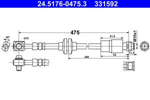 Furtun frana -> CHEVROLET TRAX 1.4 LPG Benzina/Autogaz (GPL) 140 cai -> ATE 24.5176-0475.3
