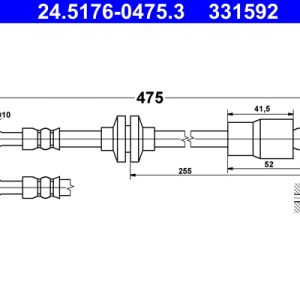Furtun frana -> CHEVROLET TRAX 1.4 LPG Benzina/Autogaz (GPL) 140 cai -> ATE 24.5176-0475.3