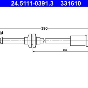 Furtun frana -> CHEVROLET AVEO limuzina (T300) 1.2 benzina 69 cai -> ATE 24.5111-0391.3