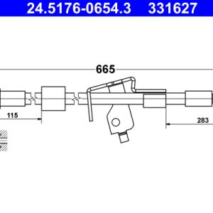 Furtun frana -> CHEVROLET CRUZE hatchback (J305) 1.4 benzina 140 cai -> ATE 24.5176-0654.3