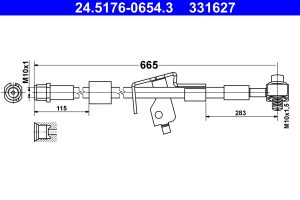 Furtun frana -> CHEVROLET CRUZE Station Wagon (J308) 1.4 benzina 140 cai -> ATE 24.5176-0654.3