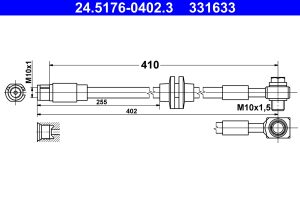 Furtun frana -> CHEVROLET CRUZE Station Wagon (J308) 1.4 benzina 140 cai -> ATE 24.5176-0402.3