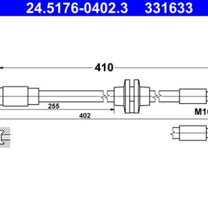 Furtun frana -> CHEVROLET CRUZE (J300) 1.4 benzina 140 cai -> ATE 24.5176-0402.3