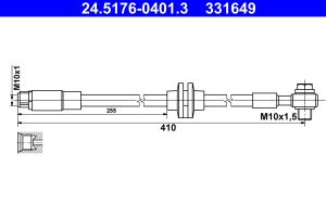 Furtun frana -> CHEVROLET CRUZE Station Wagon (J308) 1.4 benzina 140 cai -> ATE 24.5176-0401.3