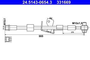 Furtun frana -> CHEVROLET CRUZE Station Wagon (J308) 1.4 benzina 140 cai -> ATE 24.5143-0654.3