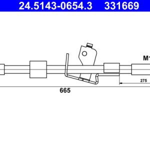 Furtun frana -> CHEVROLET CRUZE (J300) 1.4 benzina 140 cai -> ATE 24.5143-0654.3