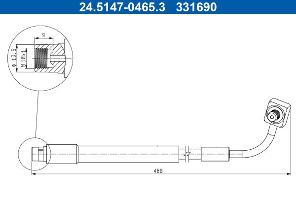 Furtun frana -> CHEVROLET TRAX 1.4 LPG Benzina/Autogaz (GPL) 140 cai -> ATE 24.5147-0465.3