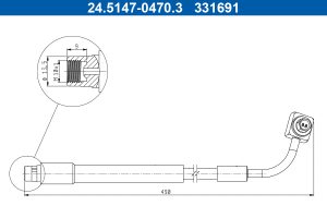 Furtun frana -> CHEVROLET TRAX 1.4 LPG Benzina/Autogaz (GPL) 140 cai -> ATE 24.5147-0470.3