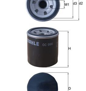 Filtru ulei -> CHEVROLET SPARK 0.8 benzina 50 cai -> MAHLE ORIGINAL OC 996