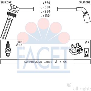 Set cablaj aprindere -> CHEVROLET SPARK (M300) 1.0 benzina 68 cai -> FACET 4.7249