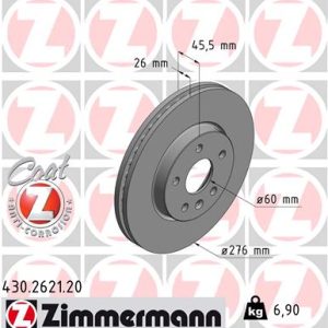 Disc frana -> CHEVROLET CRUZE (J300) 1.4 benzina 101 cai -> ZIMMERMANN 430.2621.20