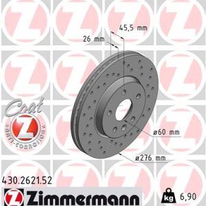 Disc frana -> CHEVROLET CRUZE hatchback (J305) 1.4 benzina 140 cai -> ZIMMERMANN 430.2621.52