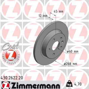 Disc frana -> CHEVROLET CRUZE hatchback (J305) 1.4 benzina 140 cai -> ZIMMERMANN 430.2622.20